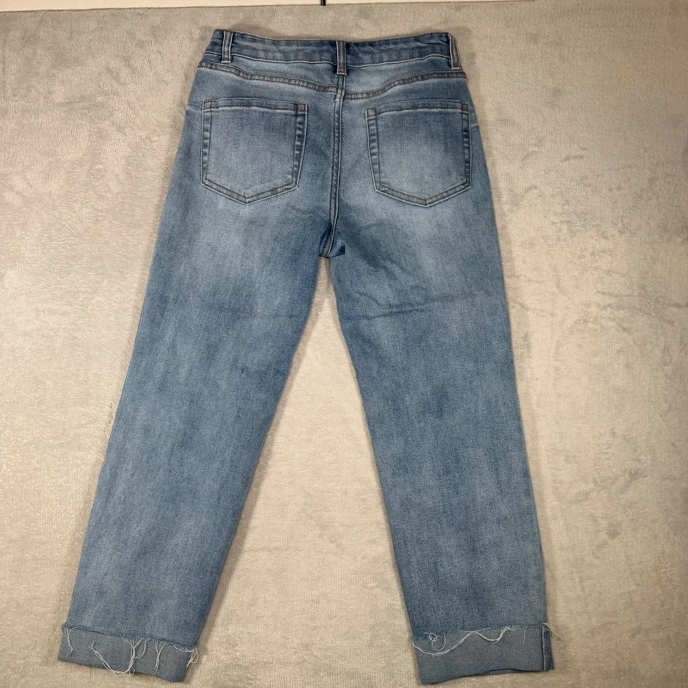 OAT New York Womens Straight Leg Jeans Light Wash RawHem Blue Size 2 26 P0192-CA